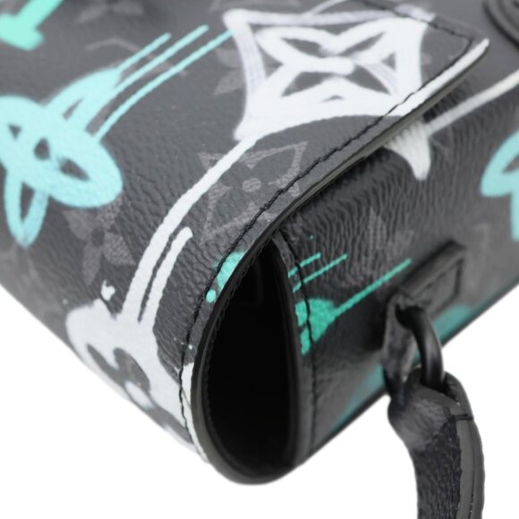 Louis Vuitton  Graffiti LV Steamer Monogram Eclipse Canvas Crossbody Bag Grey - Picture 7 of 13